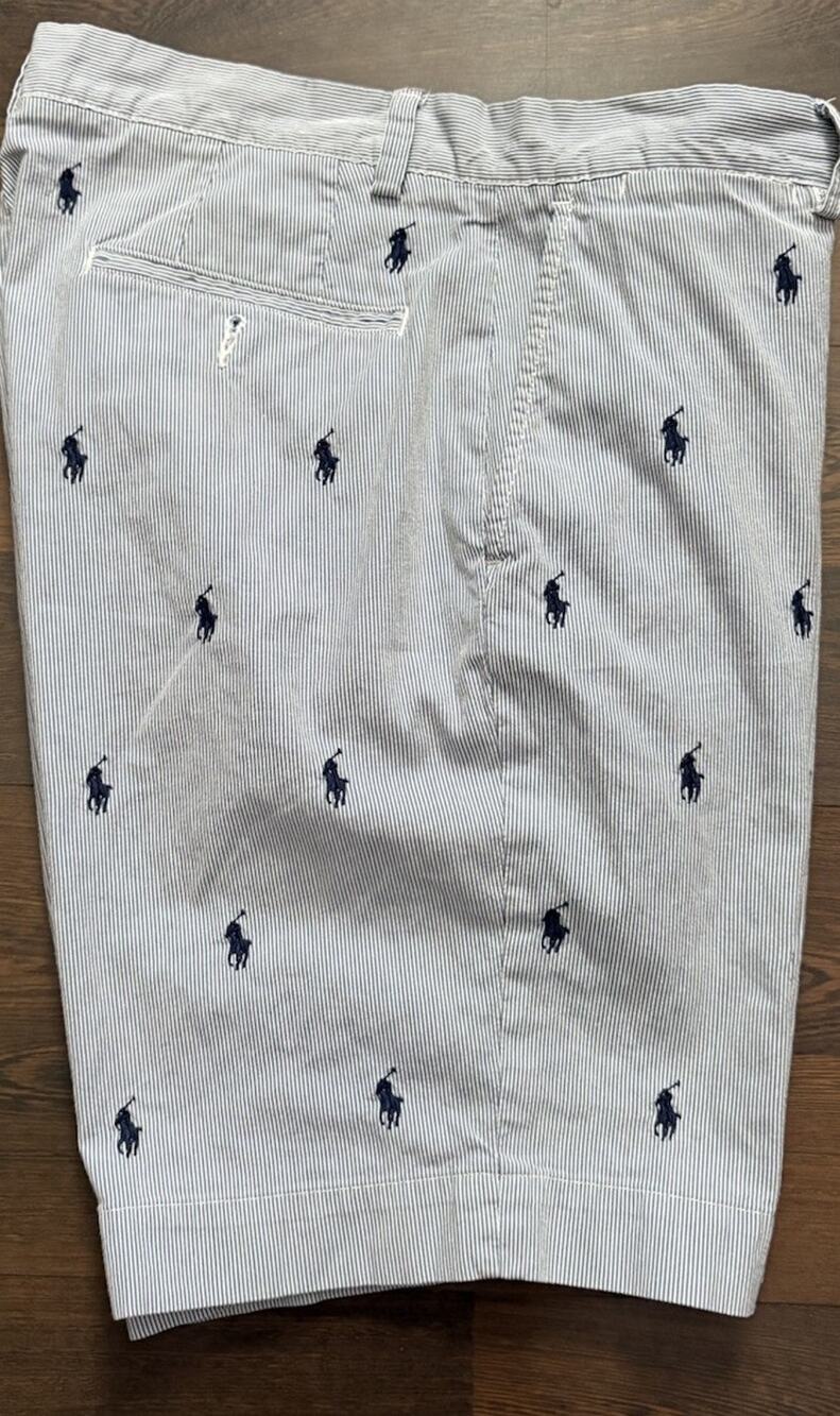 Polo Ralph Lauren Men's Blue All Over 9" Pony Classic Fit Chino Shorts Sz33